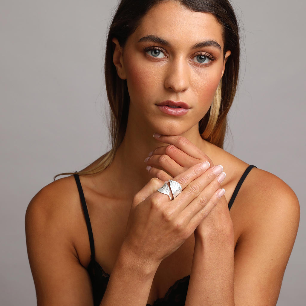 Silver Wrap Around Leaf Ring