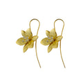 Yellow-Gold and Silver Grass Lily Flower Earrings